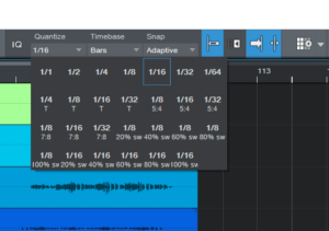 Studio one - Snap - Quantize