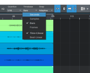 Studio one - Snap - Timebase